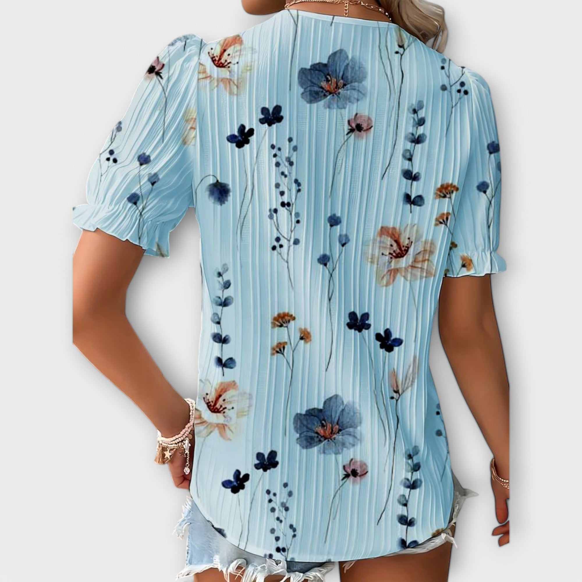 Emily - Modebluse med V-udskæring