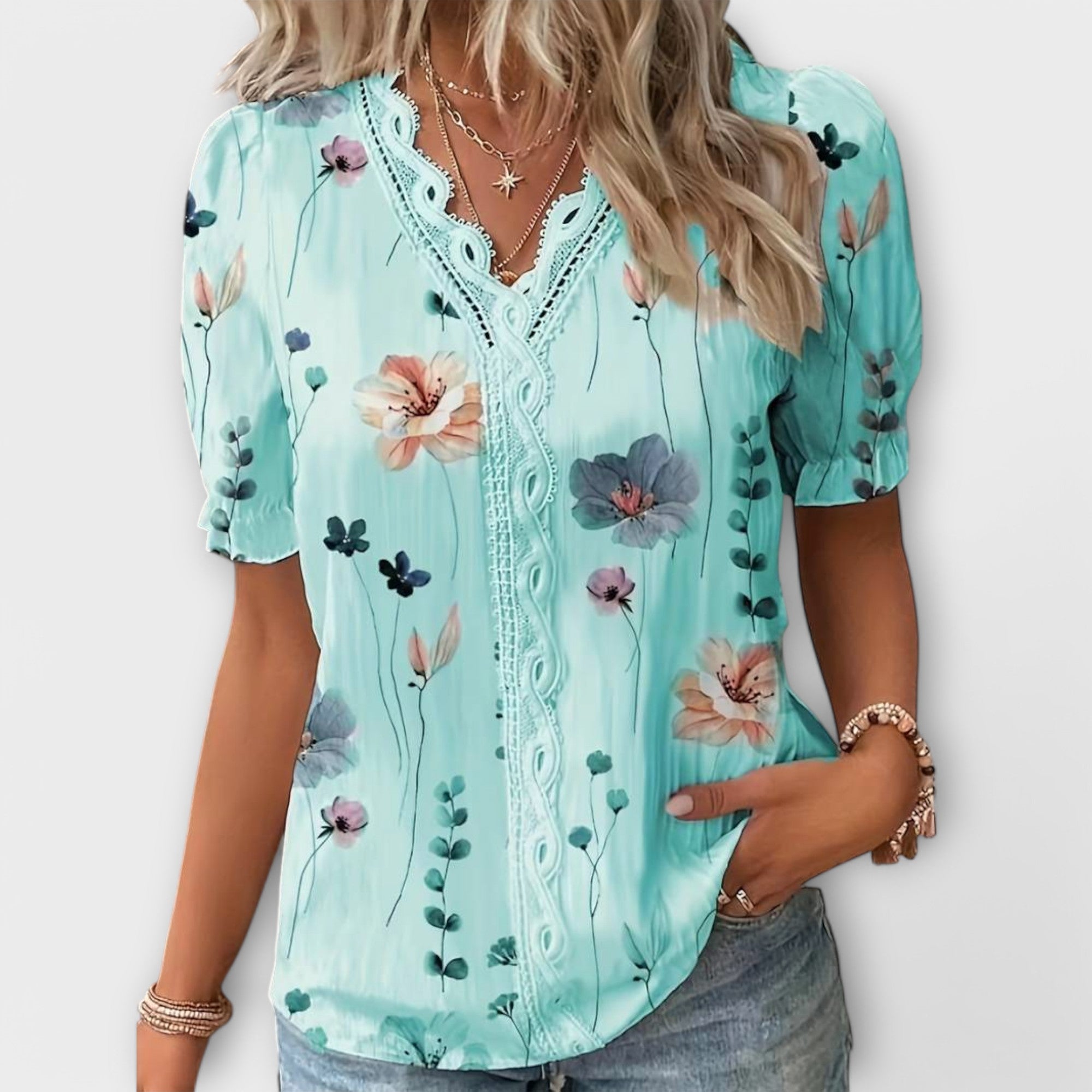 Emily - Modebluse med V-udskæring