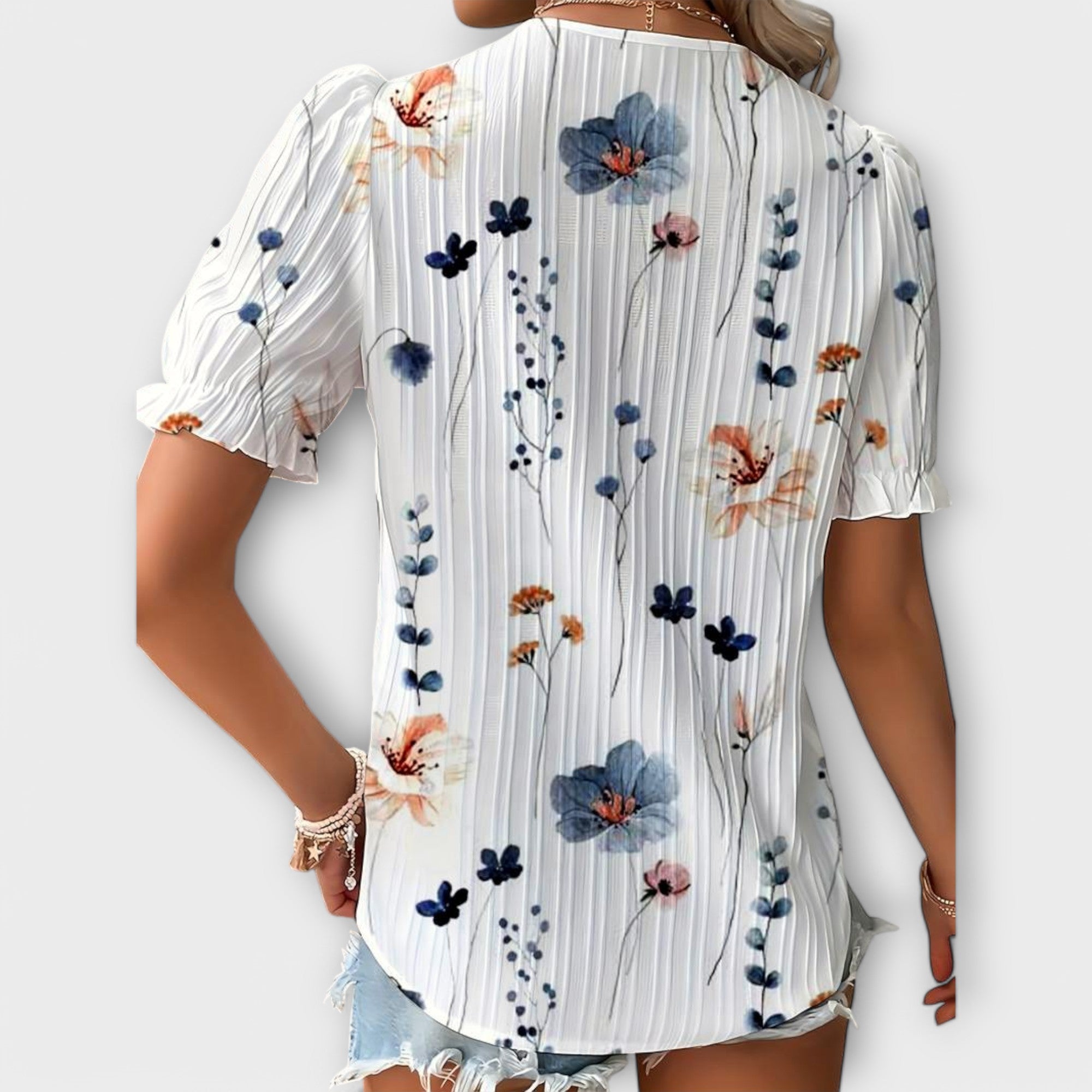 Emily - Modebluse med V-udskæring