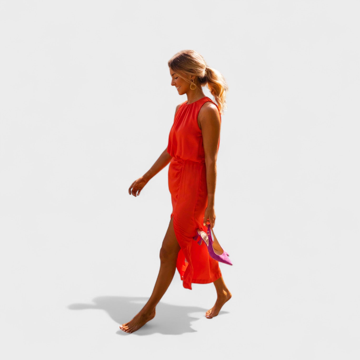 Tory – Sommer satin kjole med split