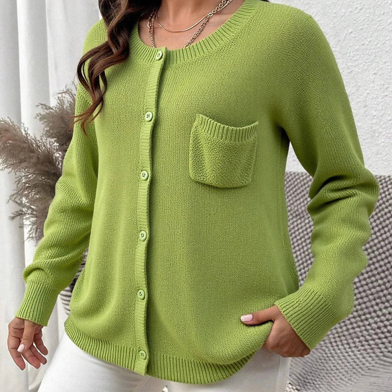Idle | Blød cardigan i let håndstrikket materiale