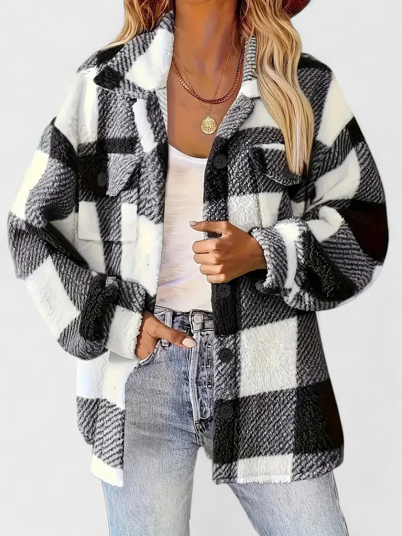 Rosa | Stilfuld ternet fleecejakke