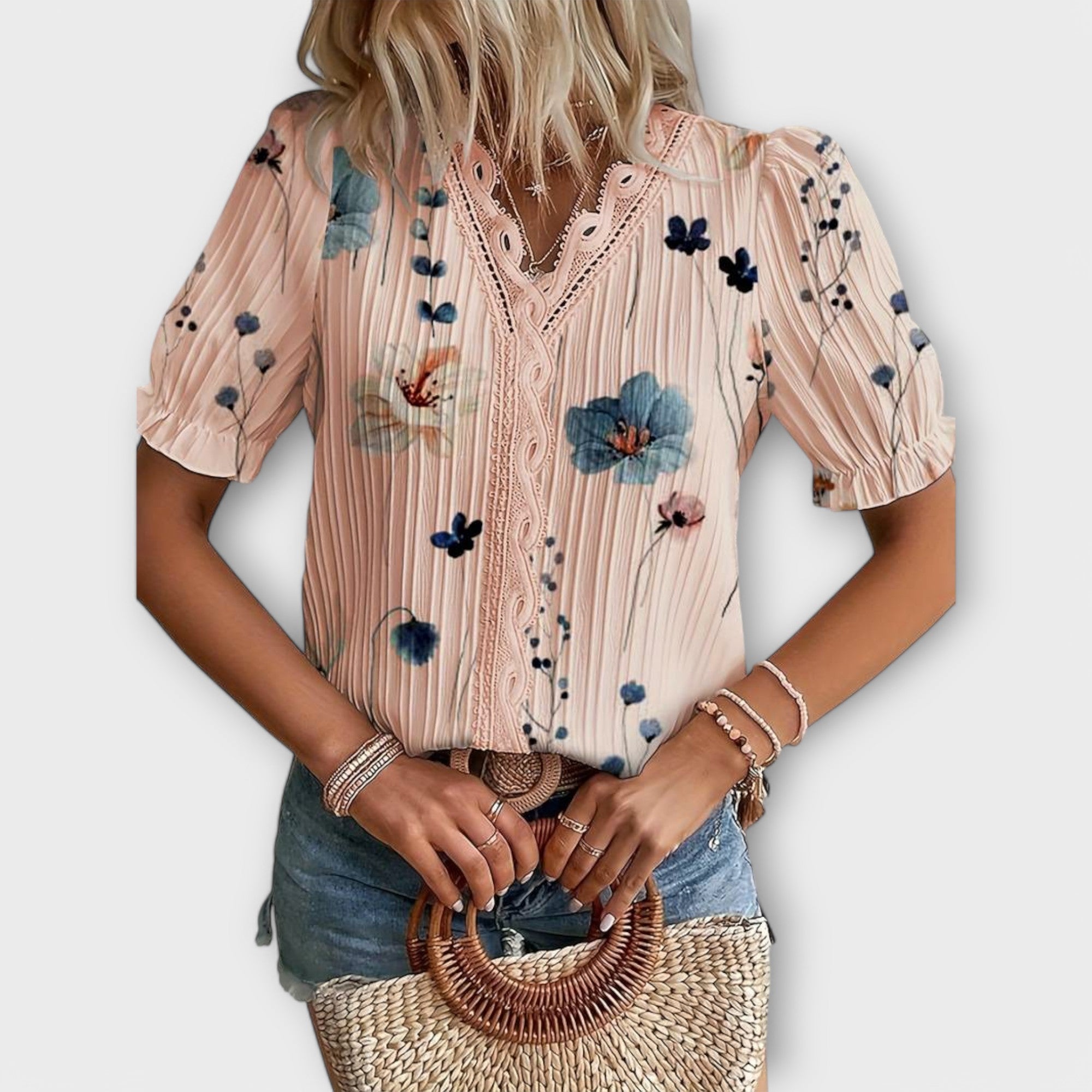 Emily - Modebluse med V-udskæring