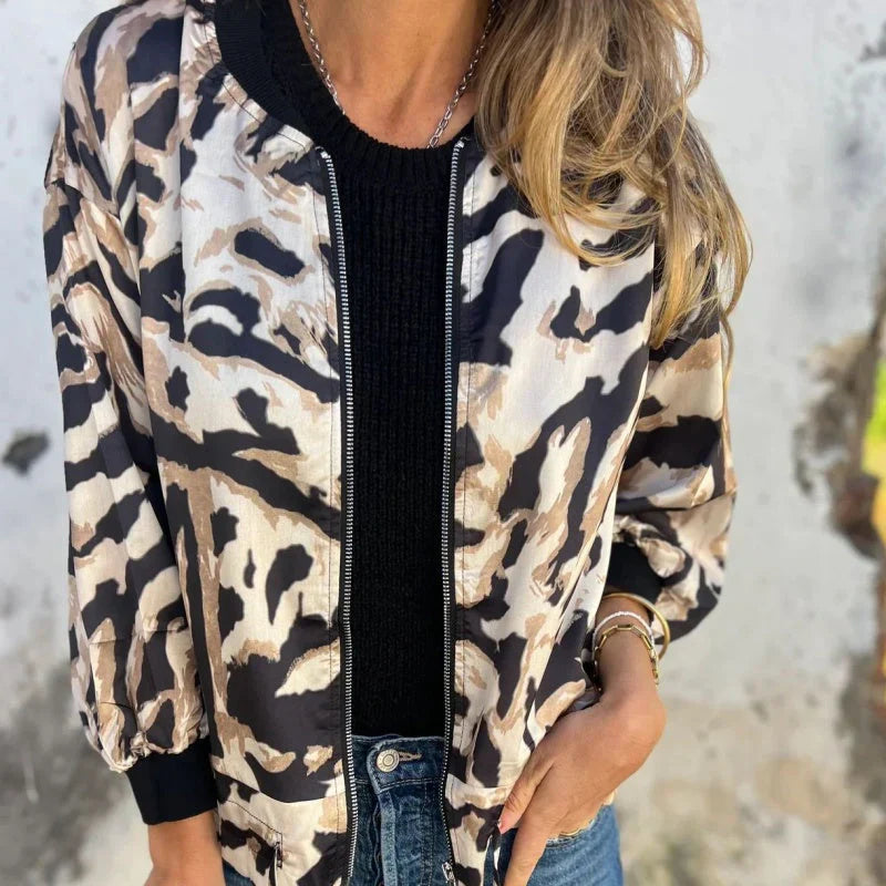 Maria™ | Bomberjakke med zebraprint