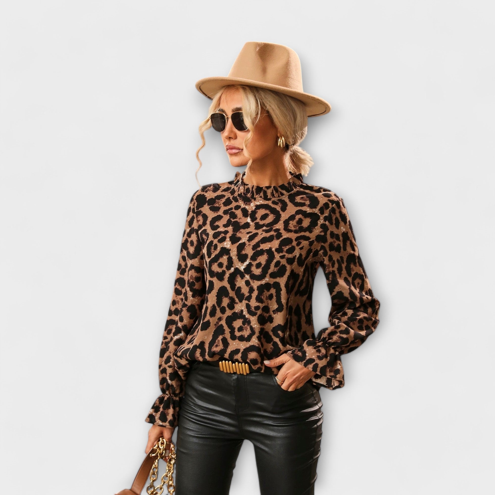 Kayla - Bluse med plisseret krave