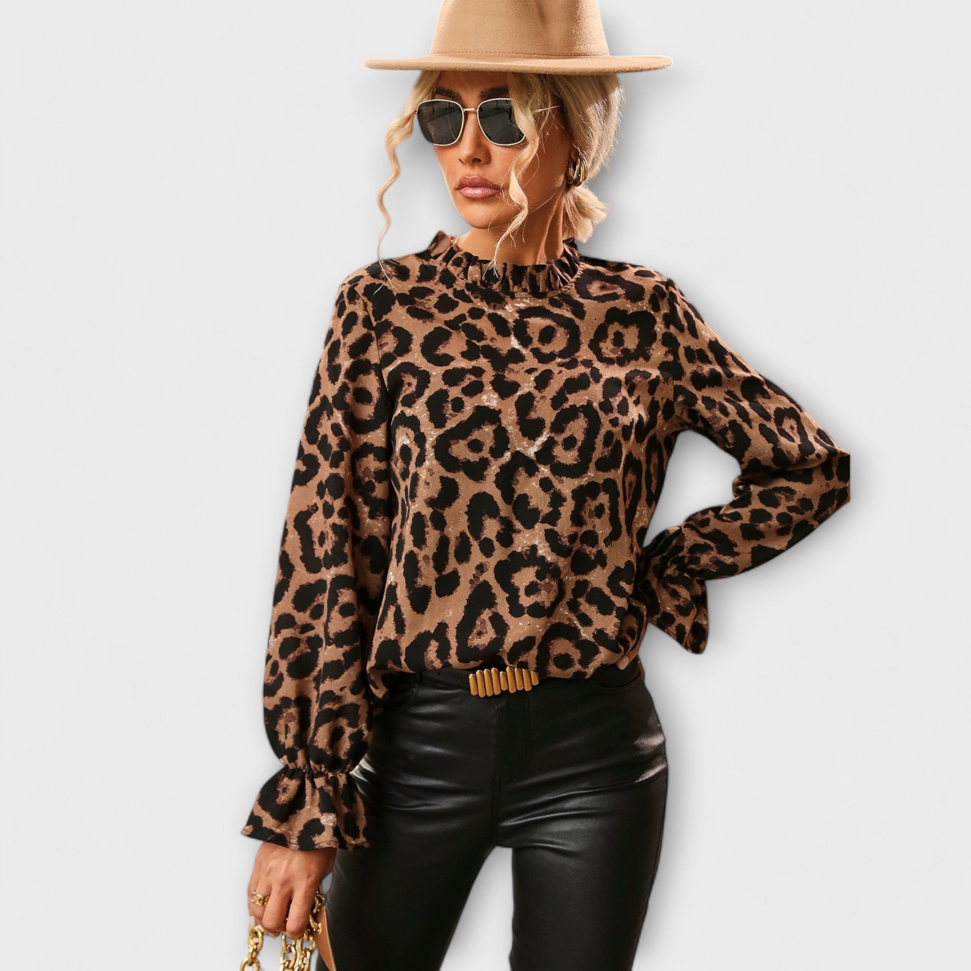 Kayla - Bluse med plisseret krave