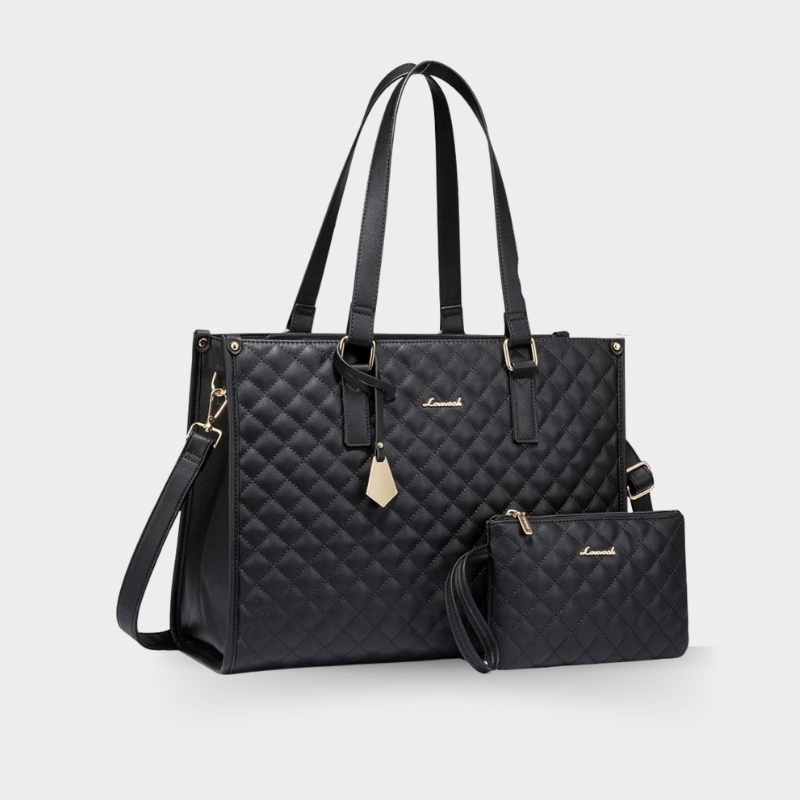 3-i-1 Læder Håndtaske + Matchende Clutch (GAVE)