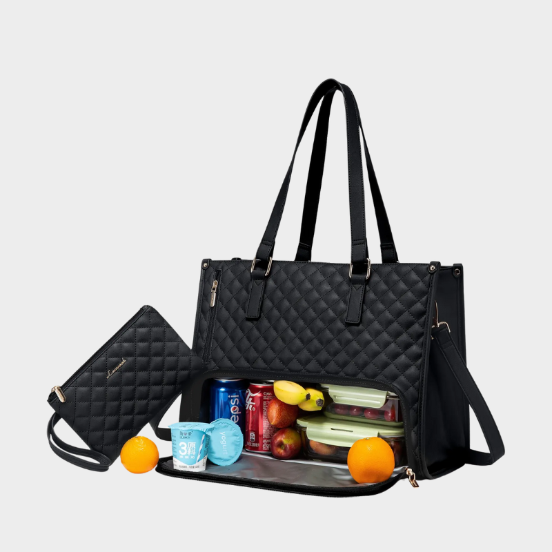3-i-1 Læder Håndtaske + Matchende Clutch (GAVE)