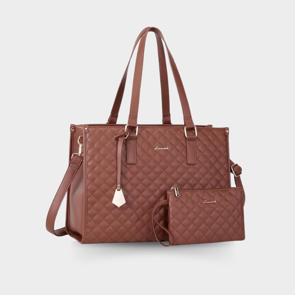 3-i-1 Læder Håndtaske + Matchende Clutch (GAVE)