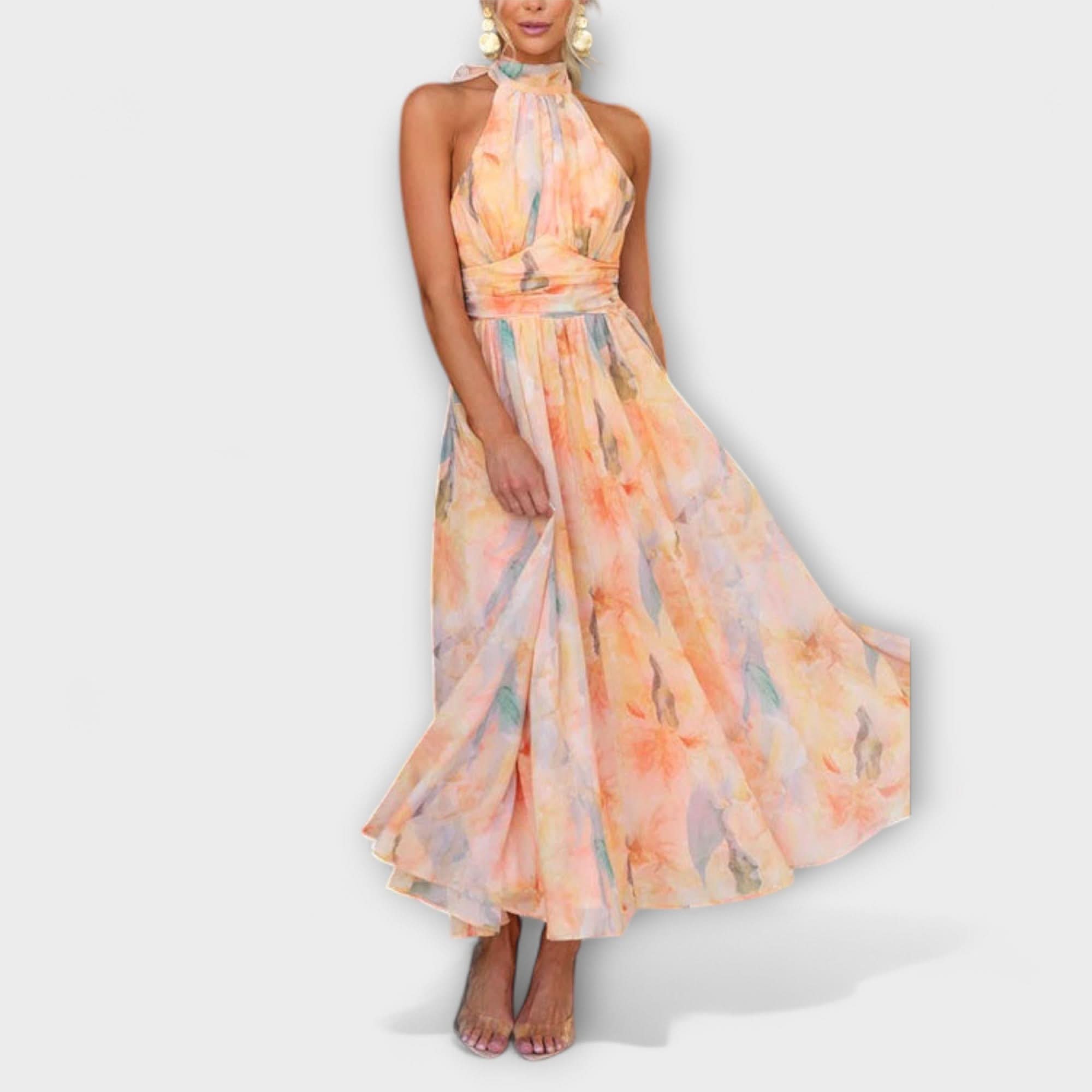 Aurora – Blomster Sommer Maxi Kjole
