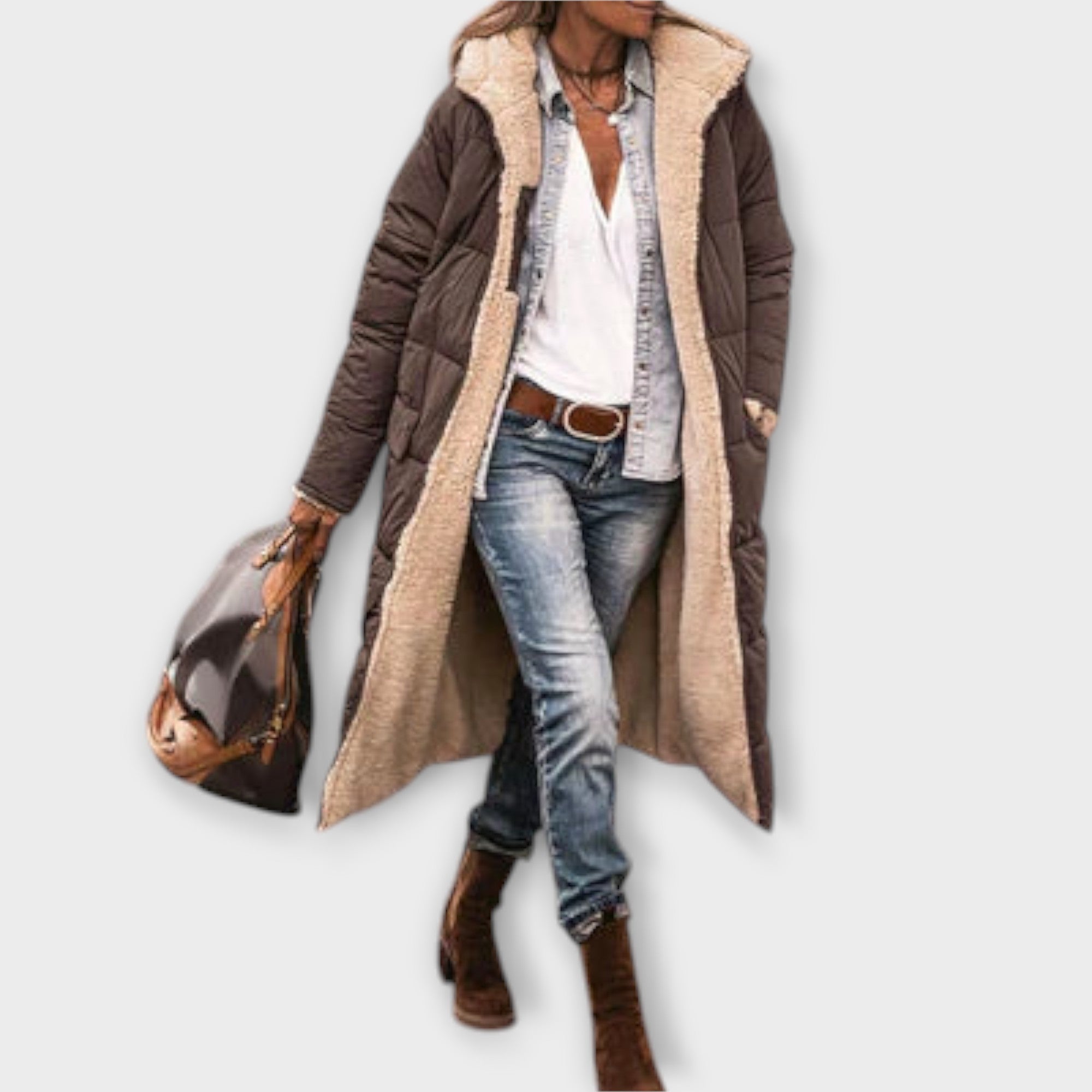 Kora - Manteau med Foer til Overflade