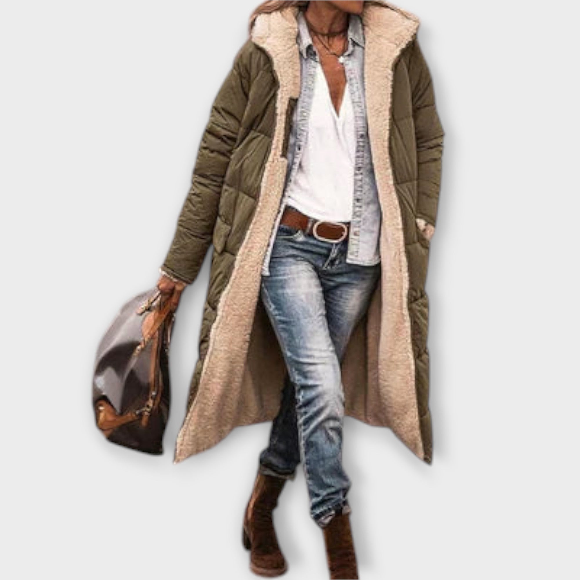 Kora - Manteau med Foer til Overflade