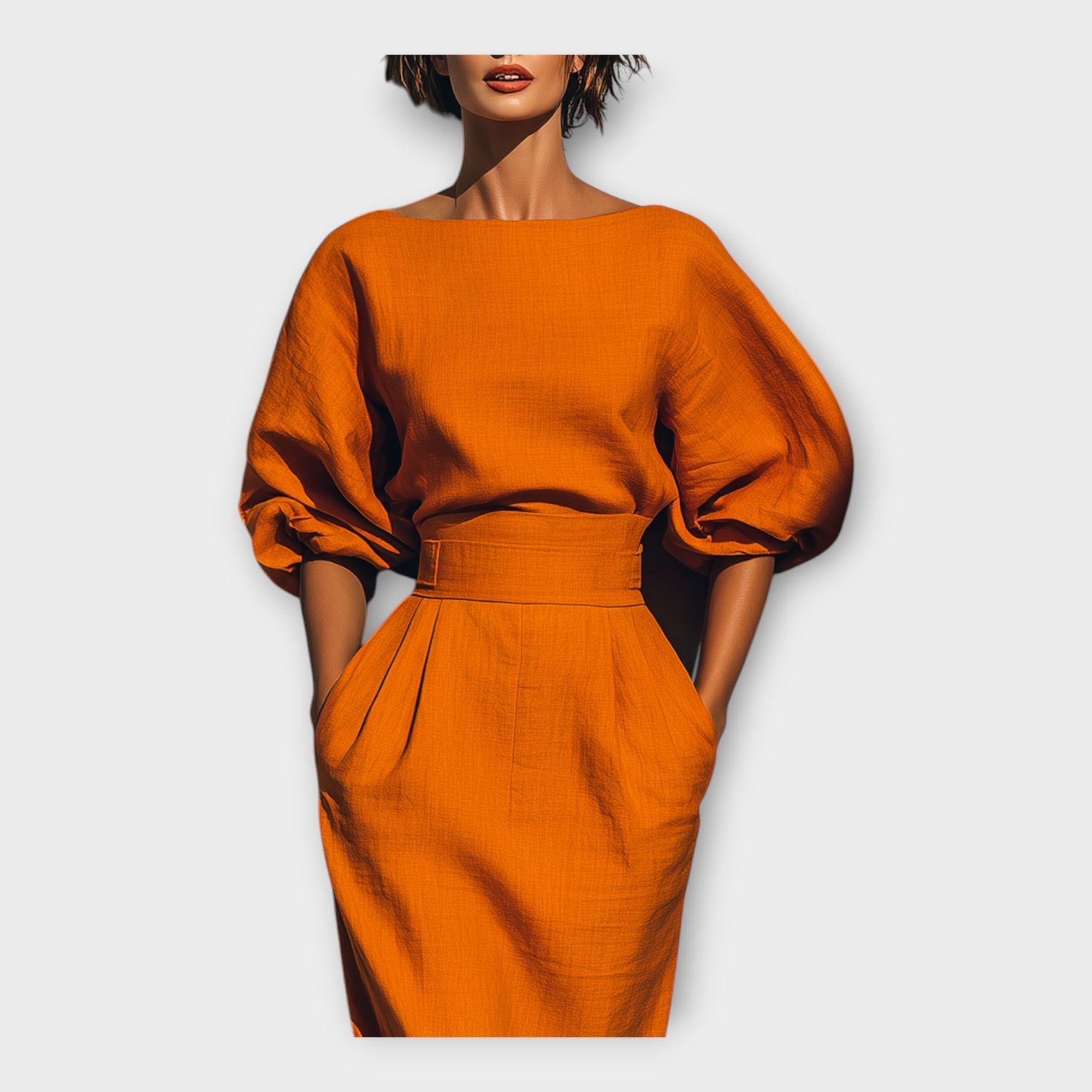 Elegant kjole med raffineret design og minimal æstetik