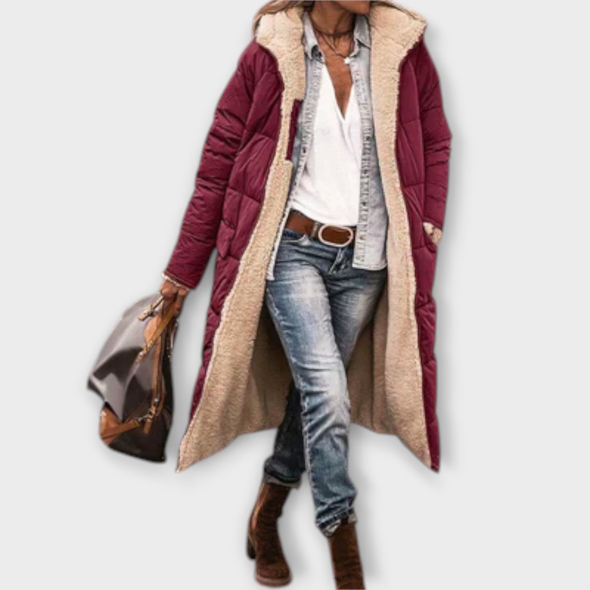 Kora - Manteau med Foer til Overflade