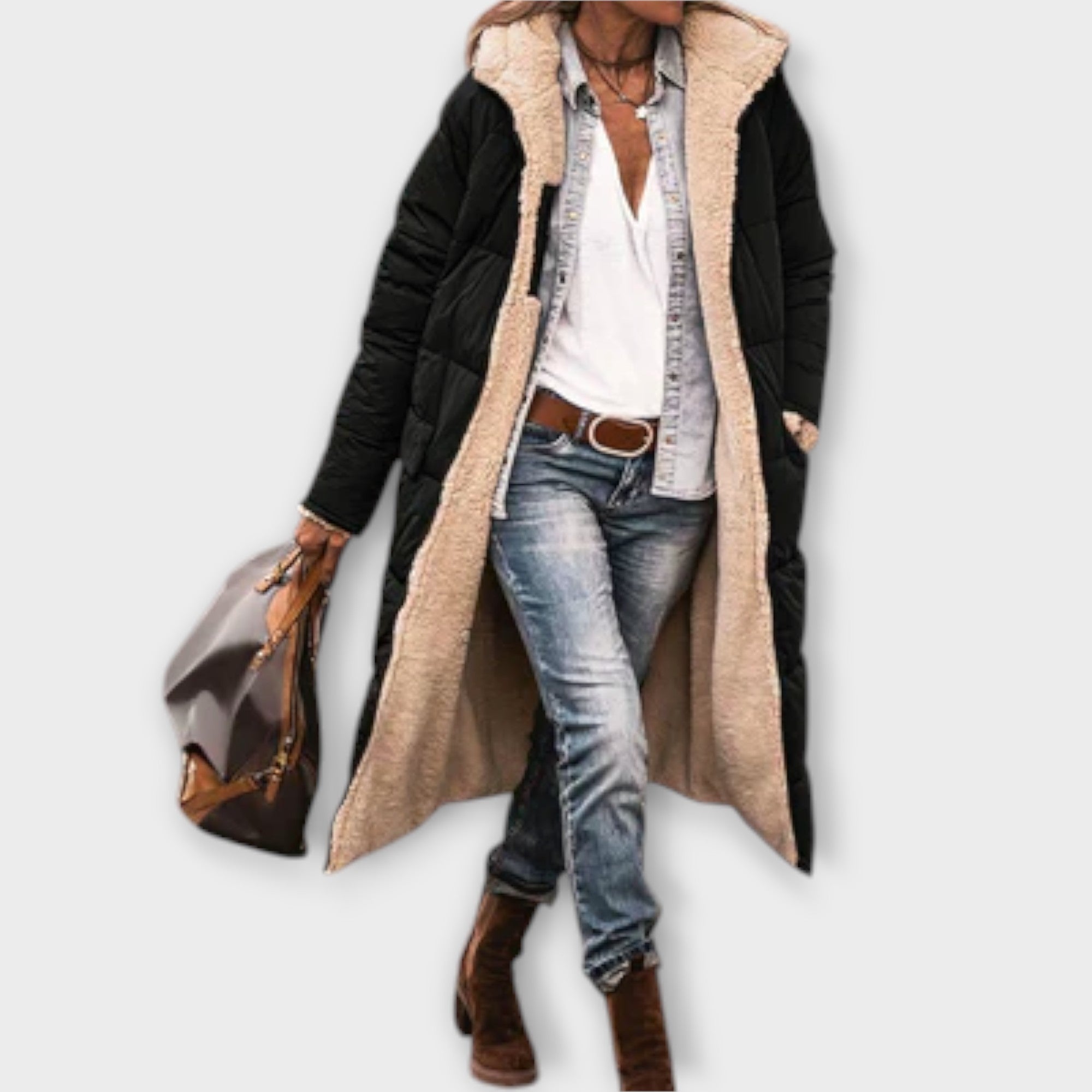 Kora - Manteau med Foer til Overflade