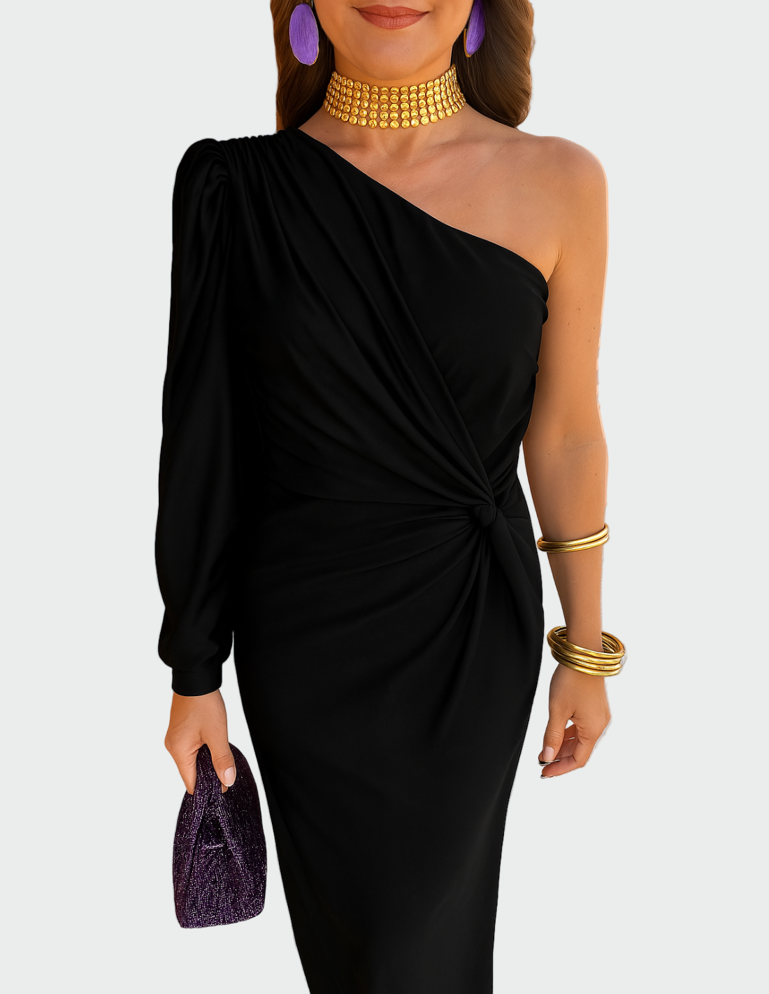 Elegant sort sommerkjole
