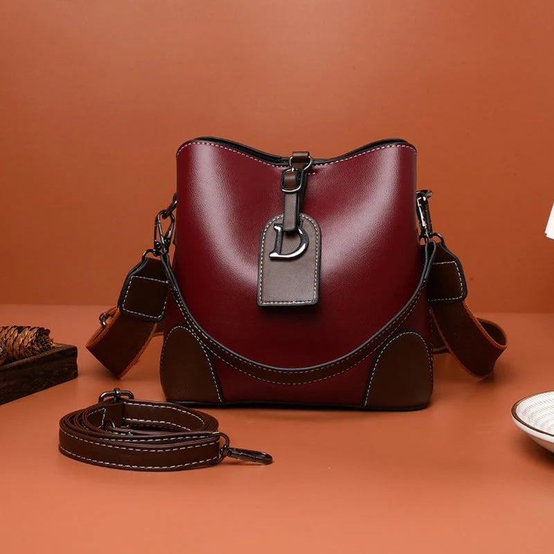 Elegant Læder Crossbody Taske