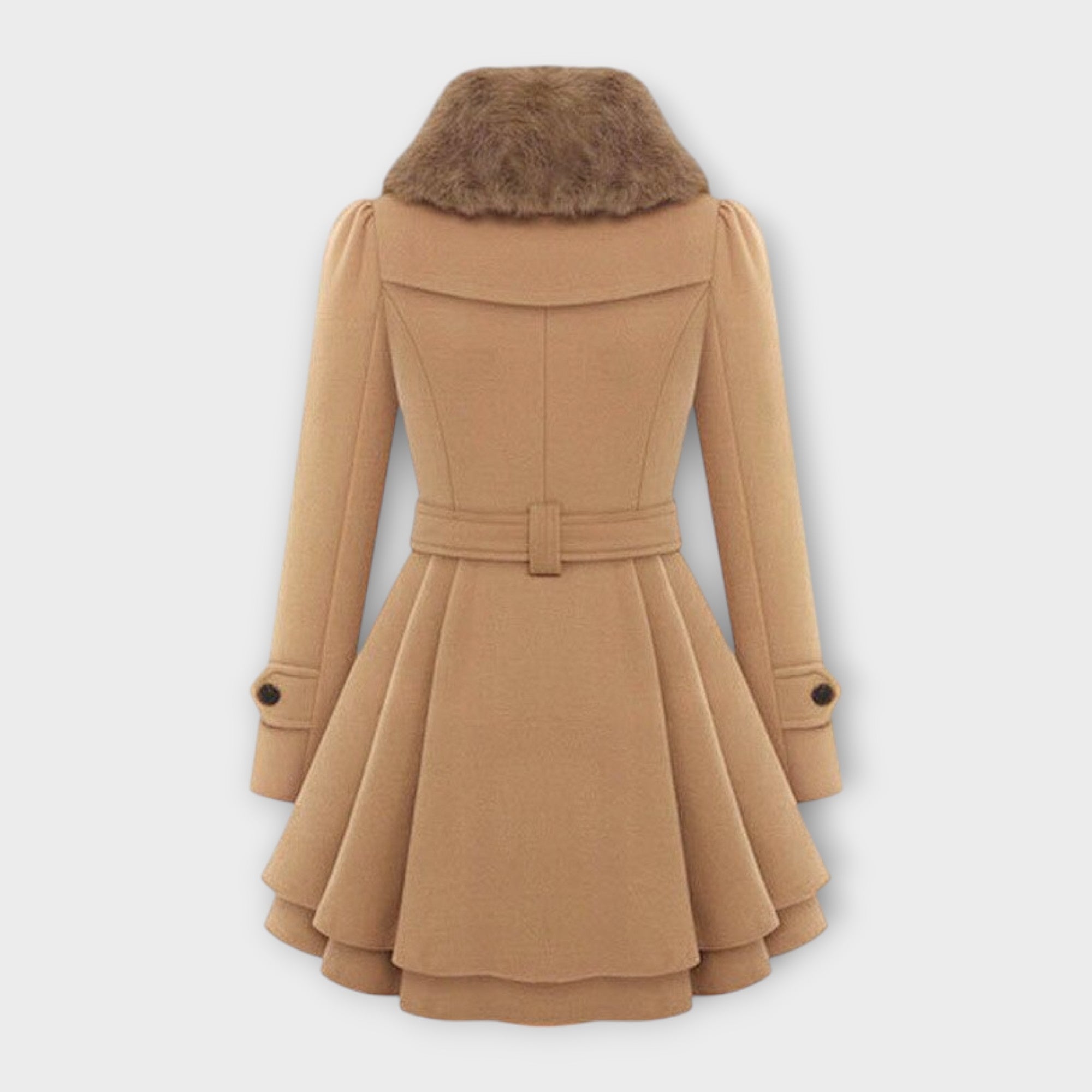 Emma - Elegant frakke med kunstig pelskrave