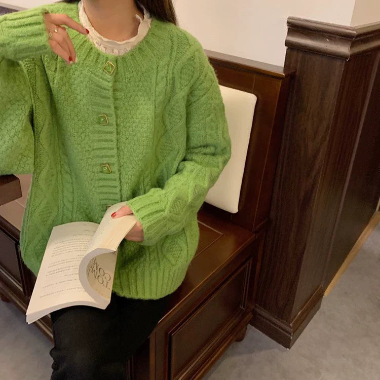 Marzia | Blød cardigan i flettet uld