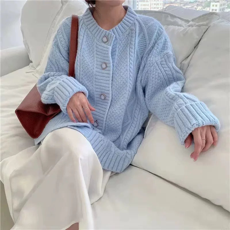 Marzia | Blød cardigan i flettet uld