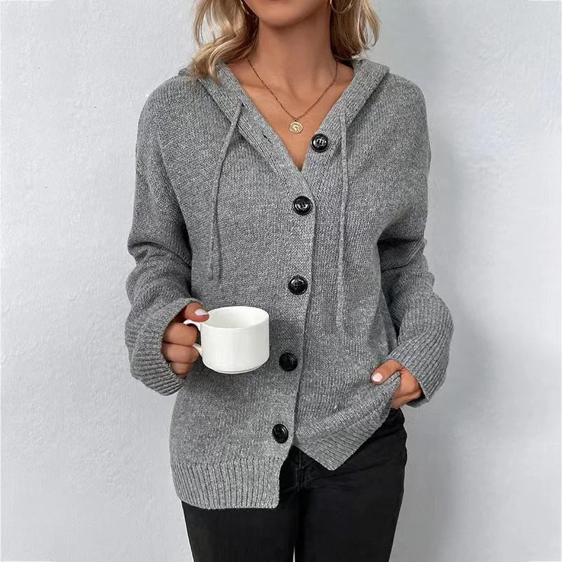 Minerva | Blød strikket cardigan med hætte