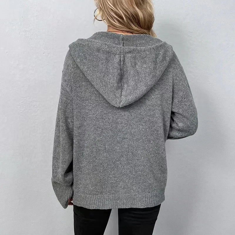 Minerva | Blød strikket cardigan med hætte