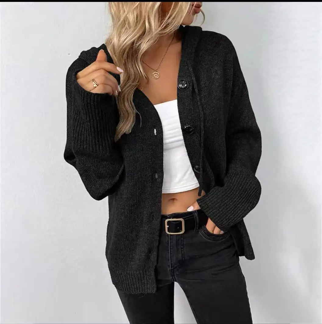 Minerva | Blød strikket cardigan med hætte