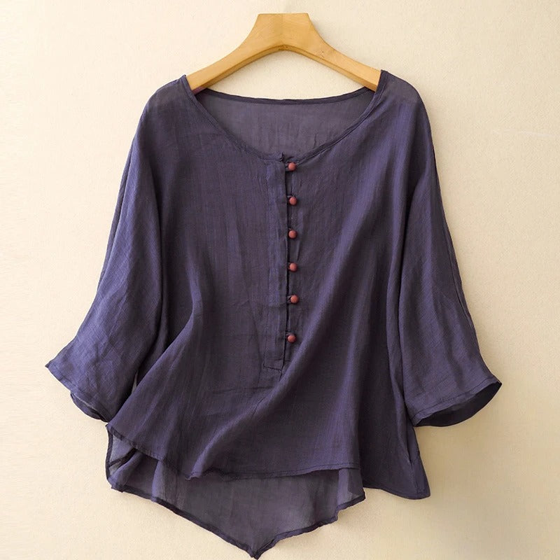 Valeria Curve-Hem Bluse
