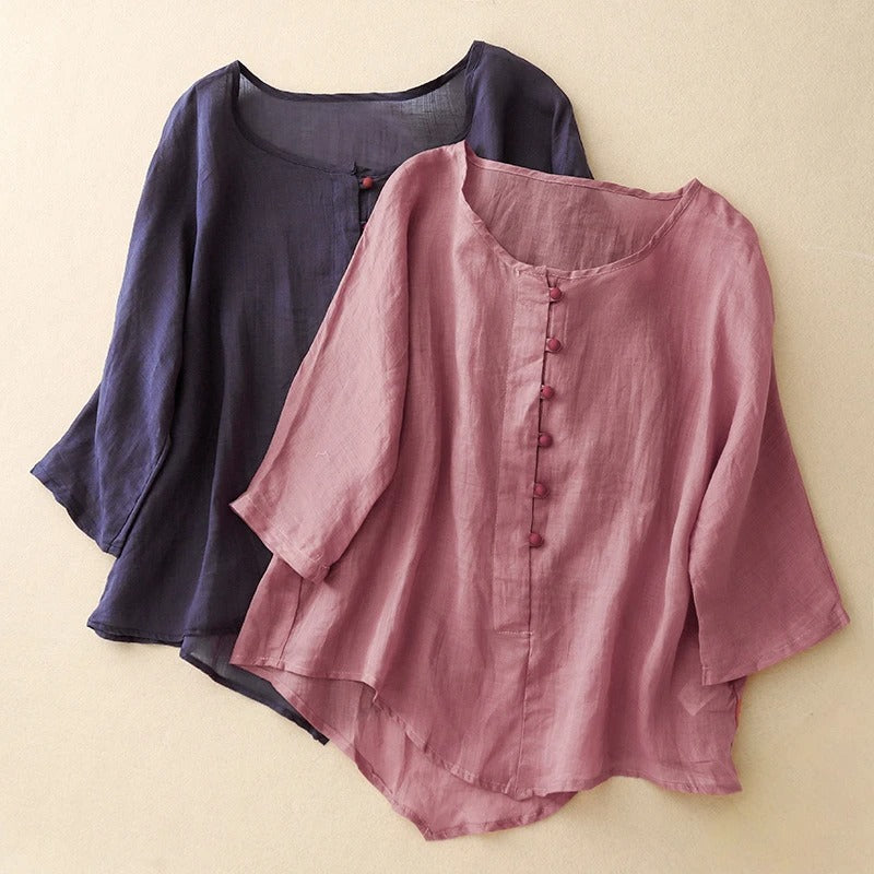 Valeria Curve-Hem Bluse