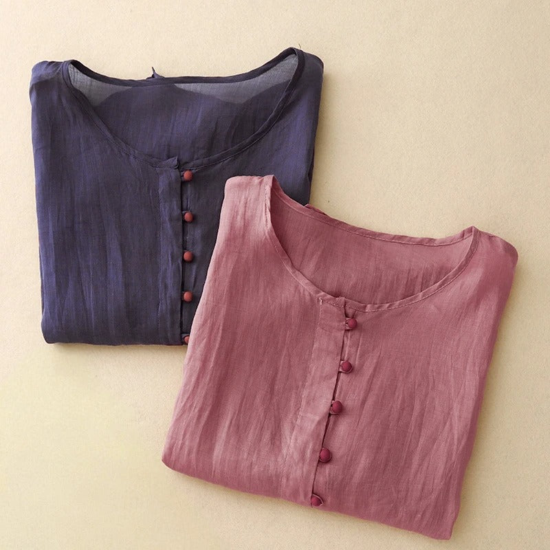 Valeria Curve-Hem Bluse