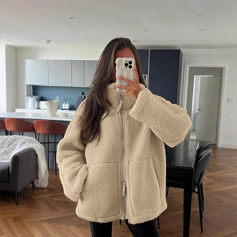 Kaja™ | Blød teddyfrakke