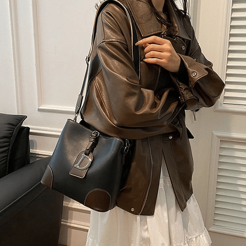 Elegant Læder Crossbody Taske