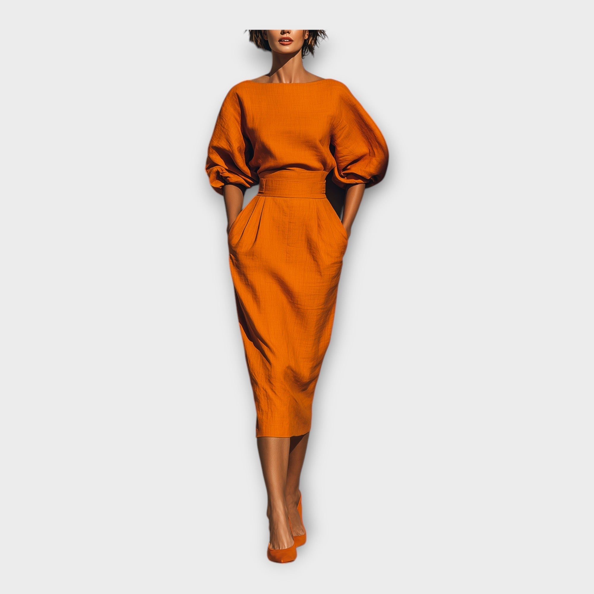 Elegant kjole med raffineret design og minimal æstetik
