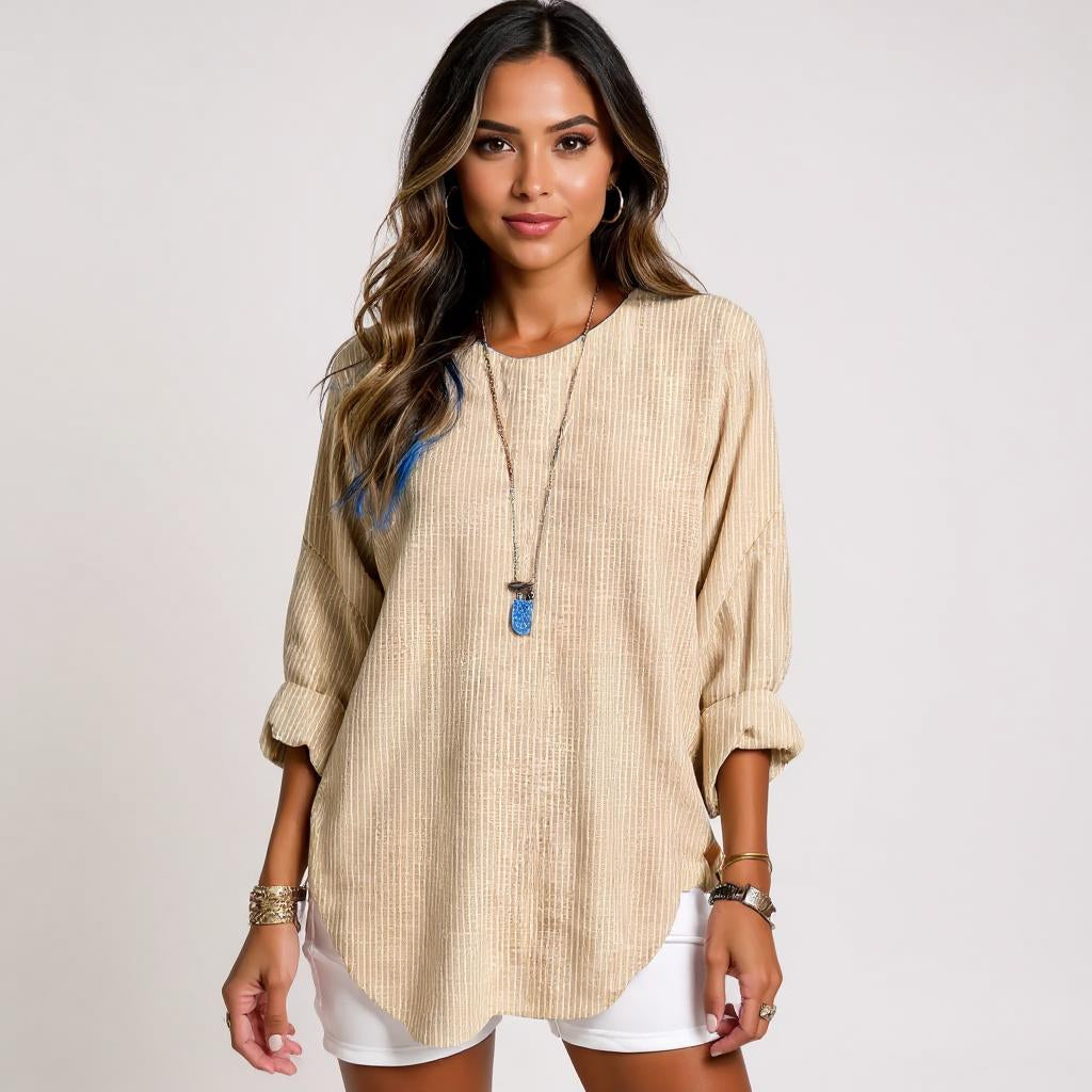 Rhea™ | Trendy stribet bluse