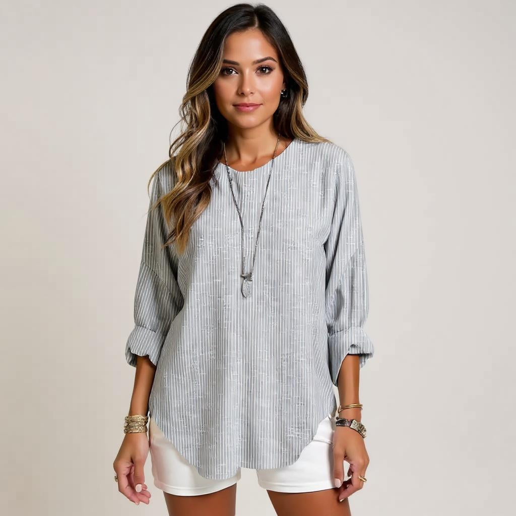 Rhea™ | Trendy stribet bluse