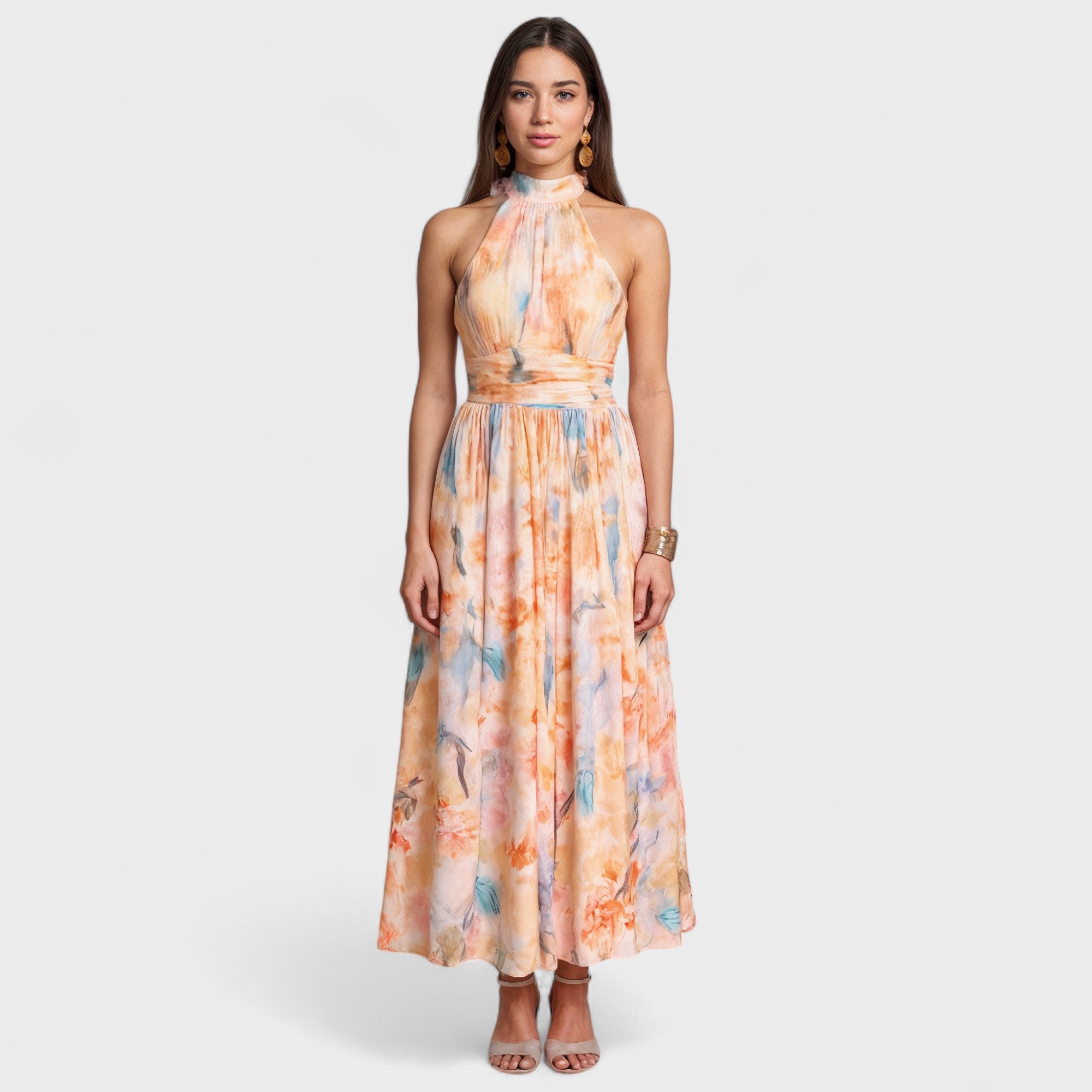 Aurora – Blomster Sommer Maxi Kjole
