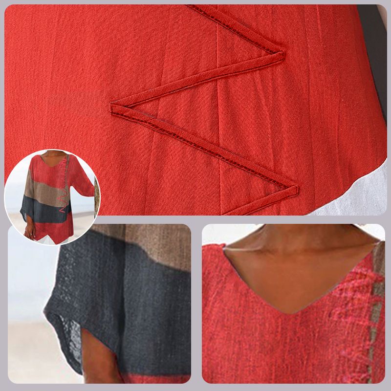 CLEA | Kunst i V-Nekken Bluse