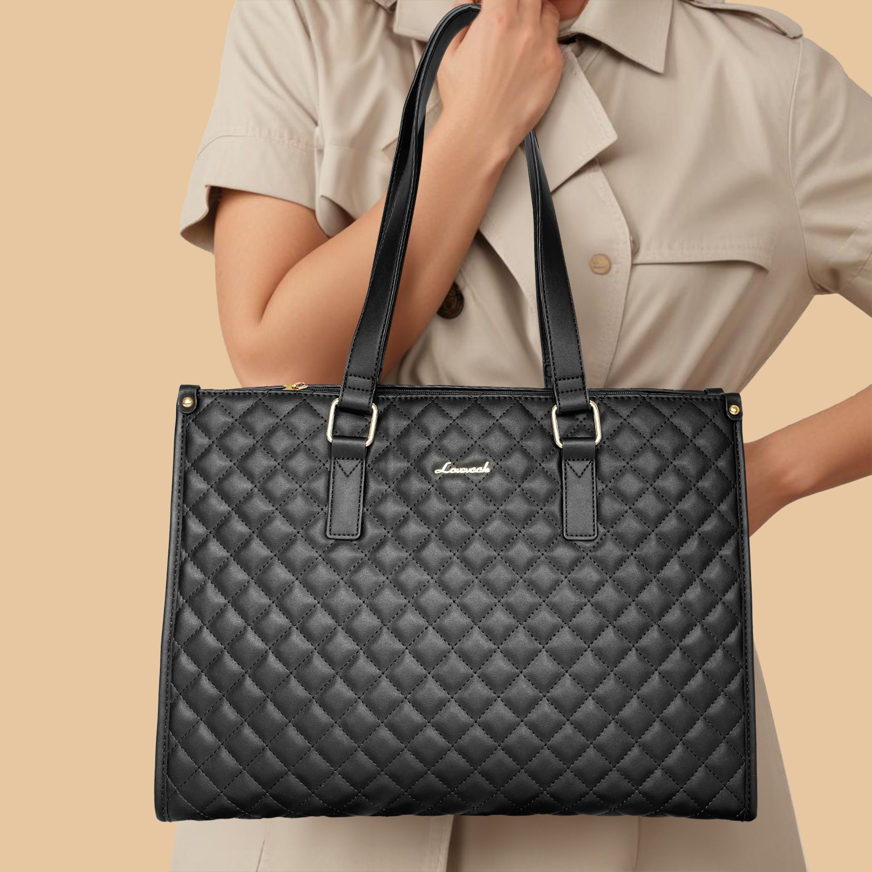 3-i-1 Læder Håndtaske + Matchende Clutch (GAVE)