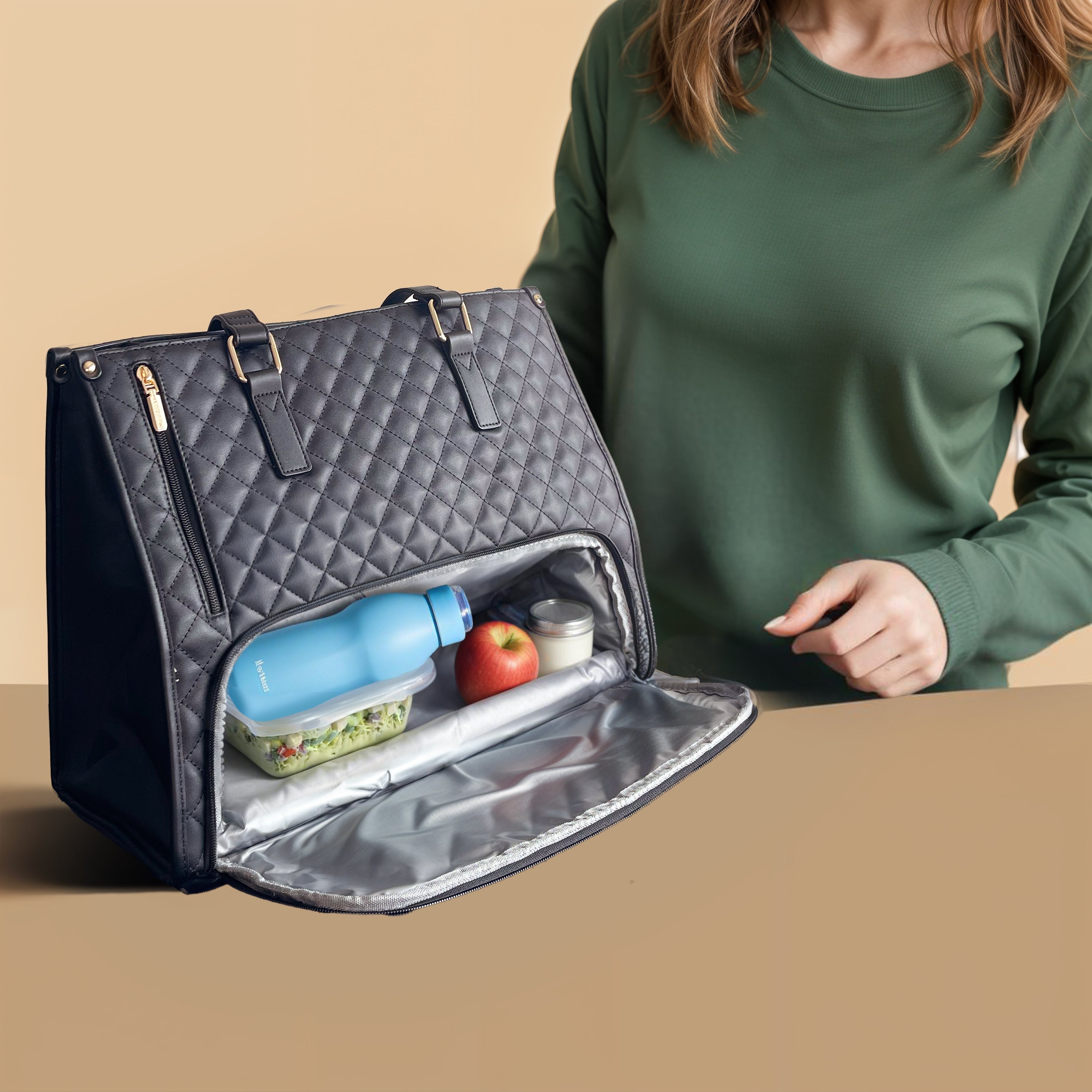3-i-1 Læder Håndtaske + Matchende Clutch (GAVE)