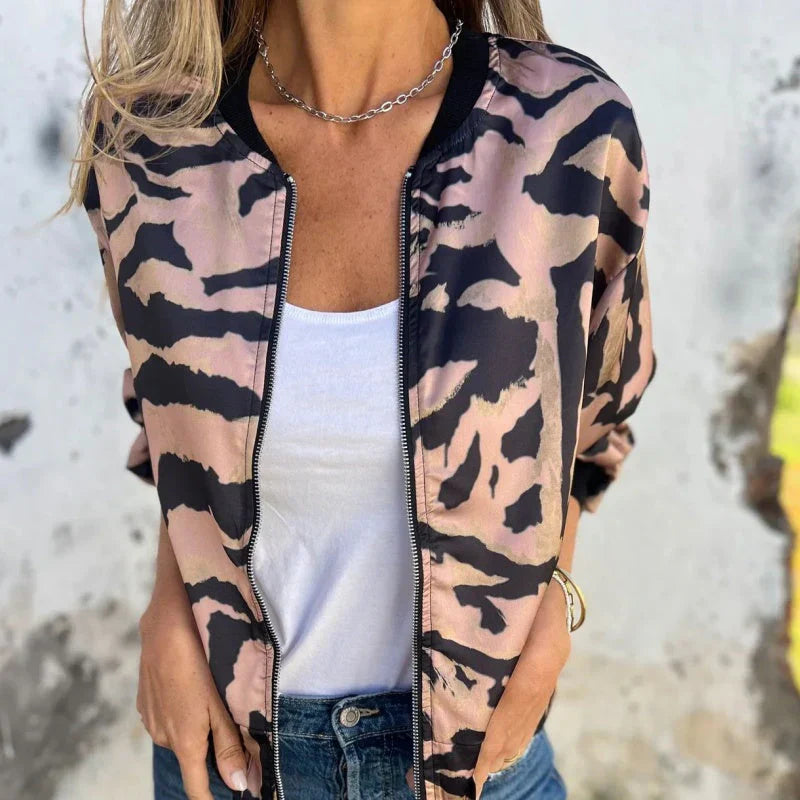 Maria™ | Bomberjakke med zebraprint